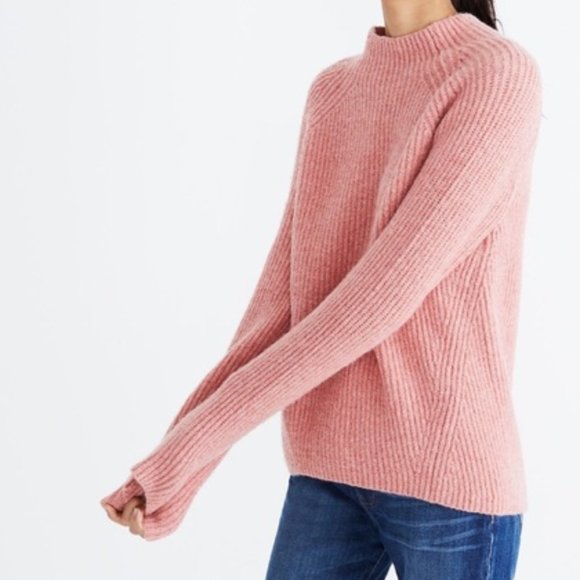 Madewell Sweaters - Madewell | Pink Northfield Mockneck RIbbed Sweater